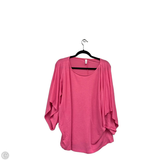 Top Short Sleeve By Glam In Pink, Size: L