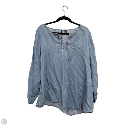 Top Long Sleeve By Skyes The Limit In Blue, Size: 2x