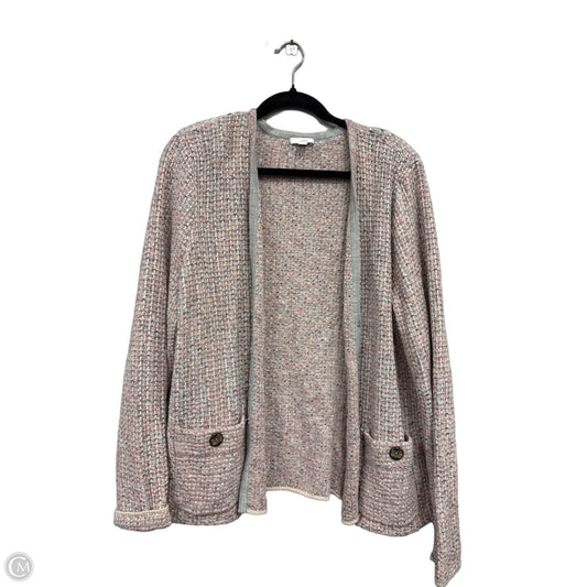 Cardigan By J. Jill In Grey & Pink, Size: L