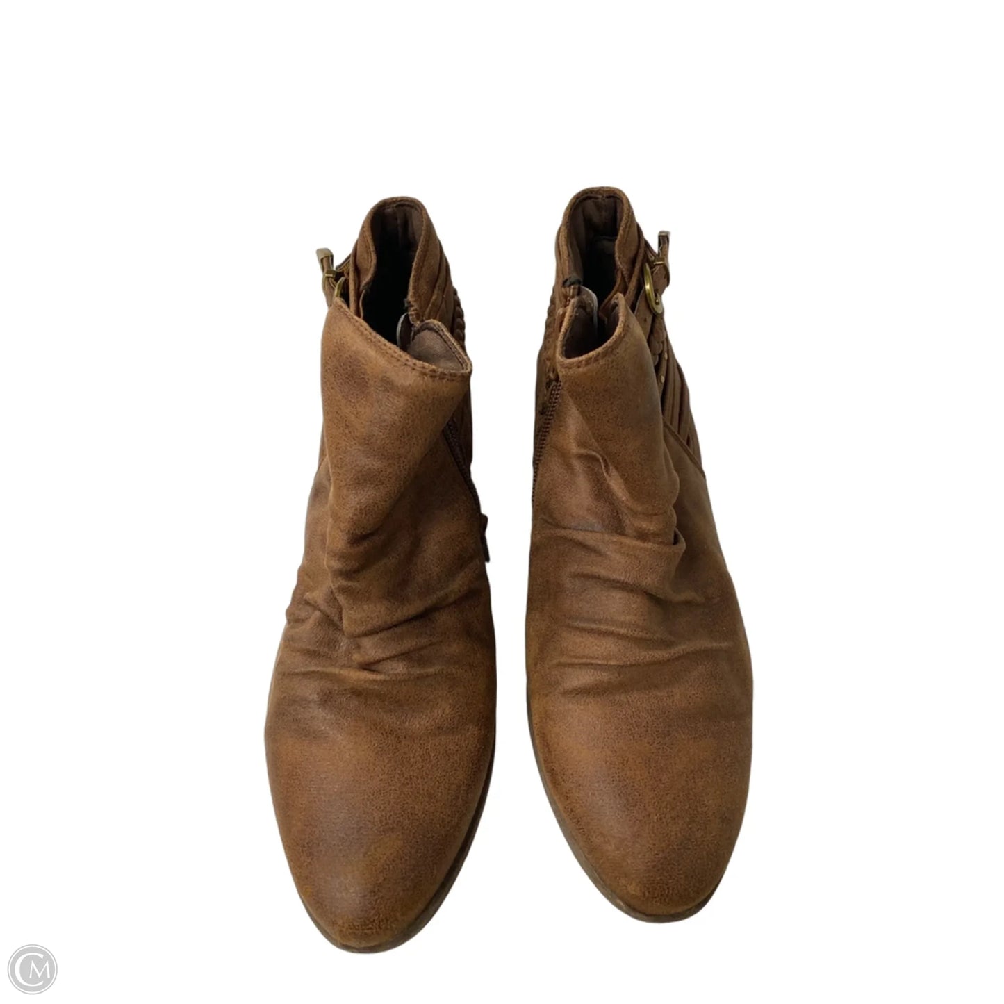 Boots Ankle Heels By Bare Traps In Brown, Size: 7.5