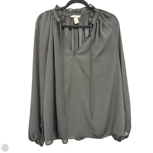 Blouse Long Sleeve By H&m In Black, Size: L