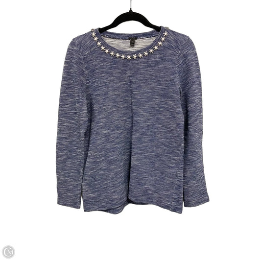 Top Long Sleeve By J. Crew In Blue & Silver, Size: S