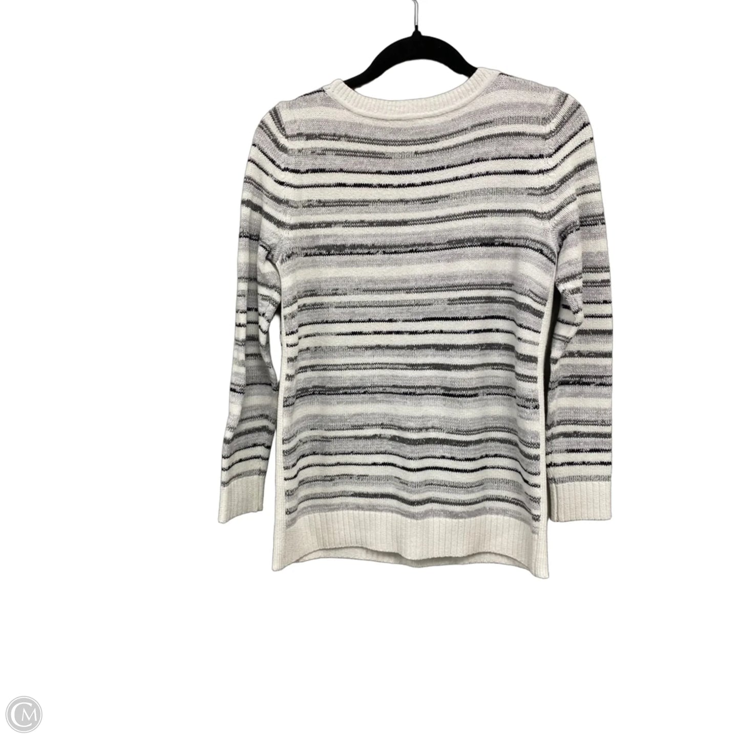 Sweater By Talbots In Grey & White, Size: Sp