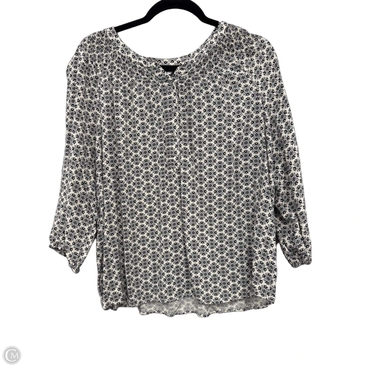 Top 3/4 Sleeve By Croft And Barrow In Black & Cream, Size: Xxl