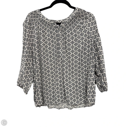 Top 3/4 Sleeve By Croft And Barrow In Black & Cream, Size: Xxl