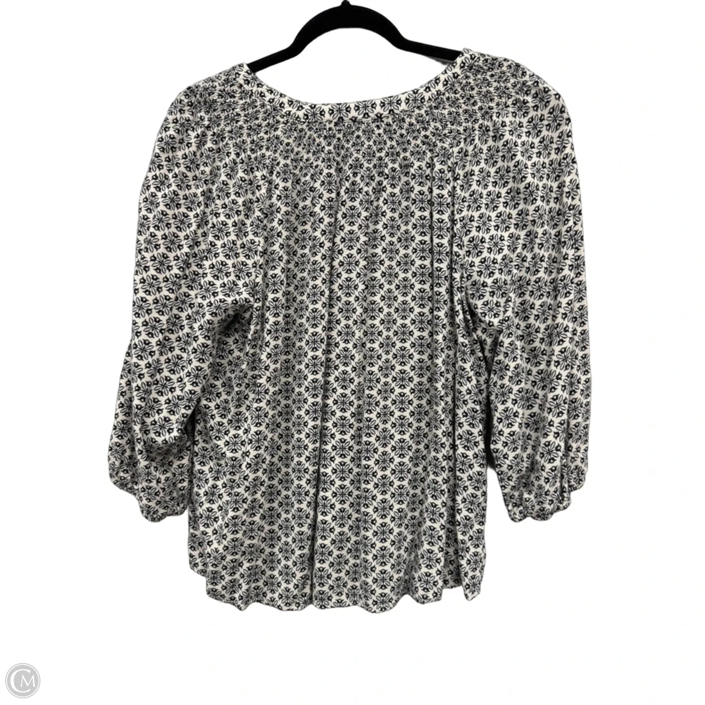 Top 3/4 Sleeve By Croft And Barrow In Black & Cream, Size: Xxl