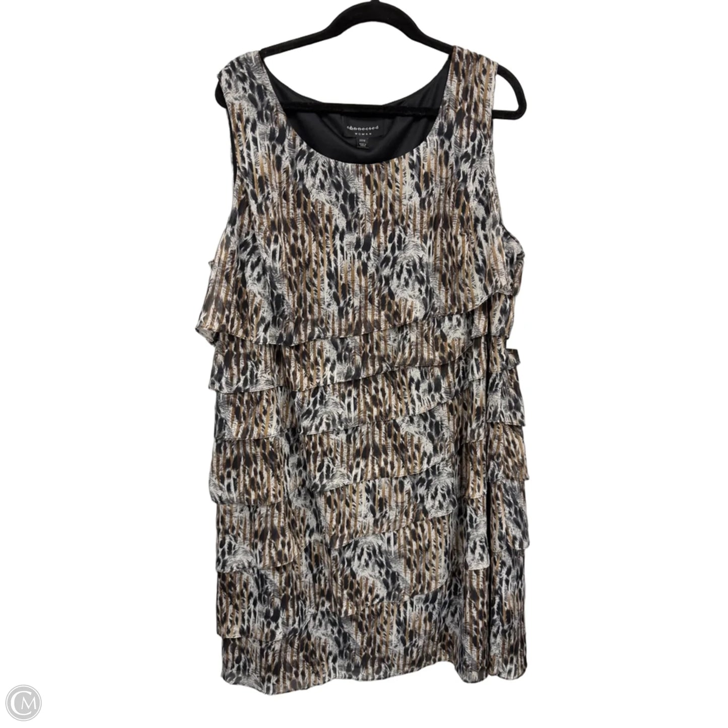 Dress Casual Short By Connected Apparel In Black & Brown, Size: 20