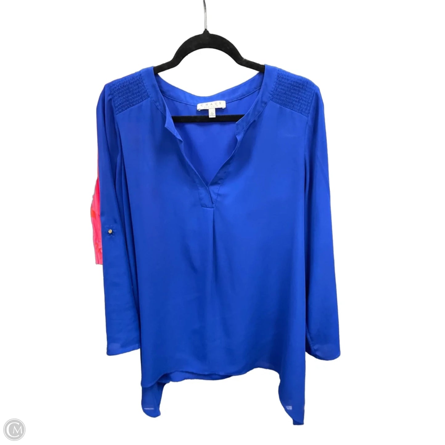 Blouse Long Sleeve By Chaus In Blue, Size: L