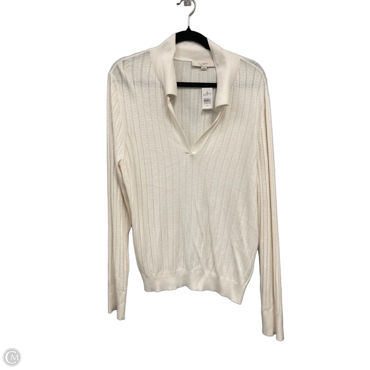 Sweater By Loft In Cream, Size: Xxl