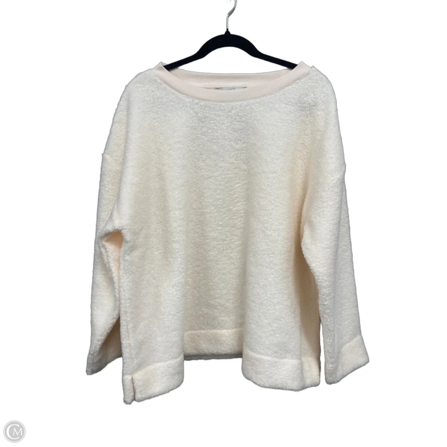 Sweatshirt Crewneck By Loft In Cream, Size: 1x