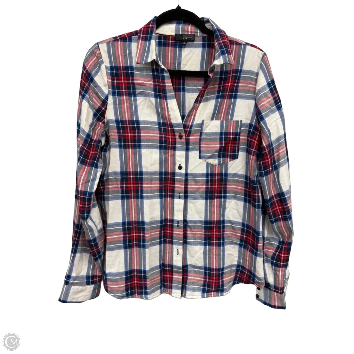Top Long Sleeve By Limited In Blue & Red & White, Size: M