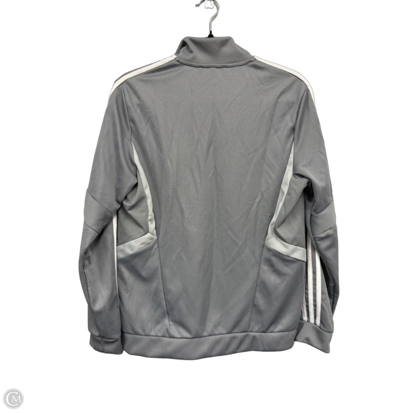 Athletic Jacket By Adidas In Grey, Size: L