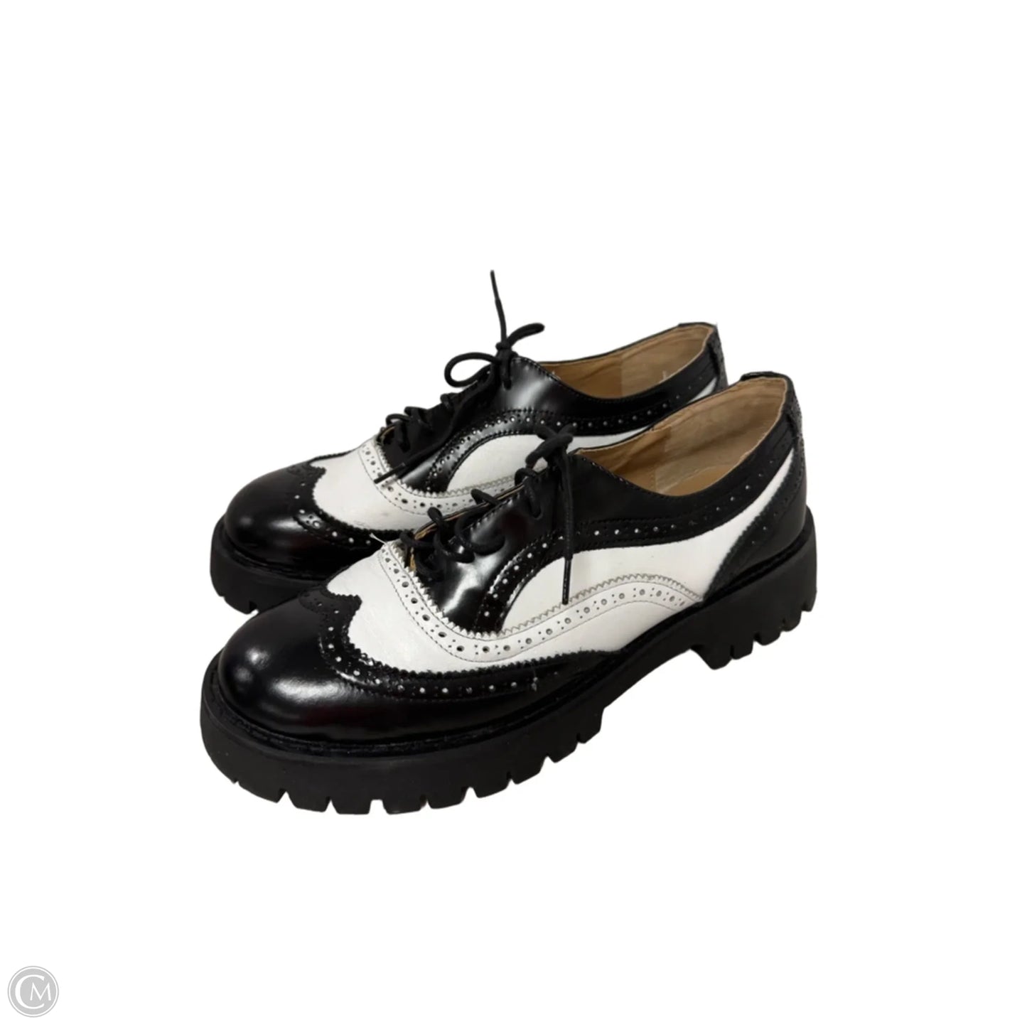 Shoes Heels Block By Steve Madden In Black & White, Size: 11