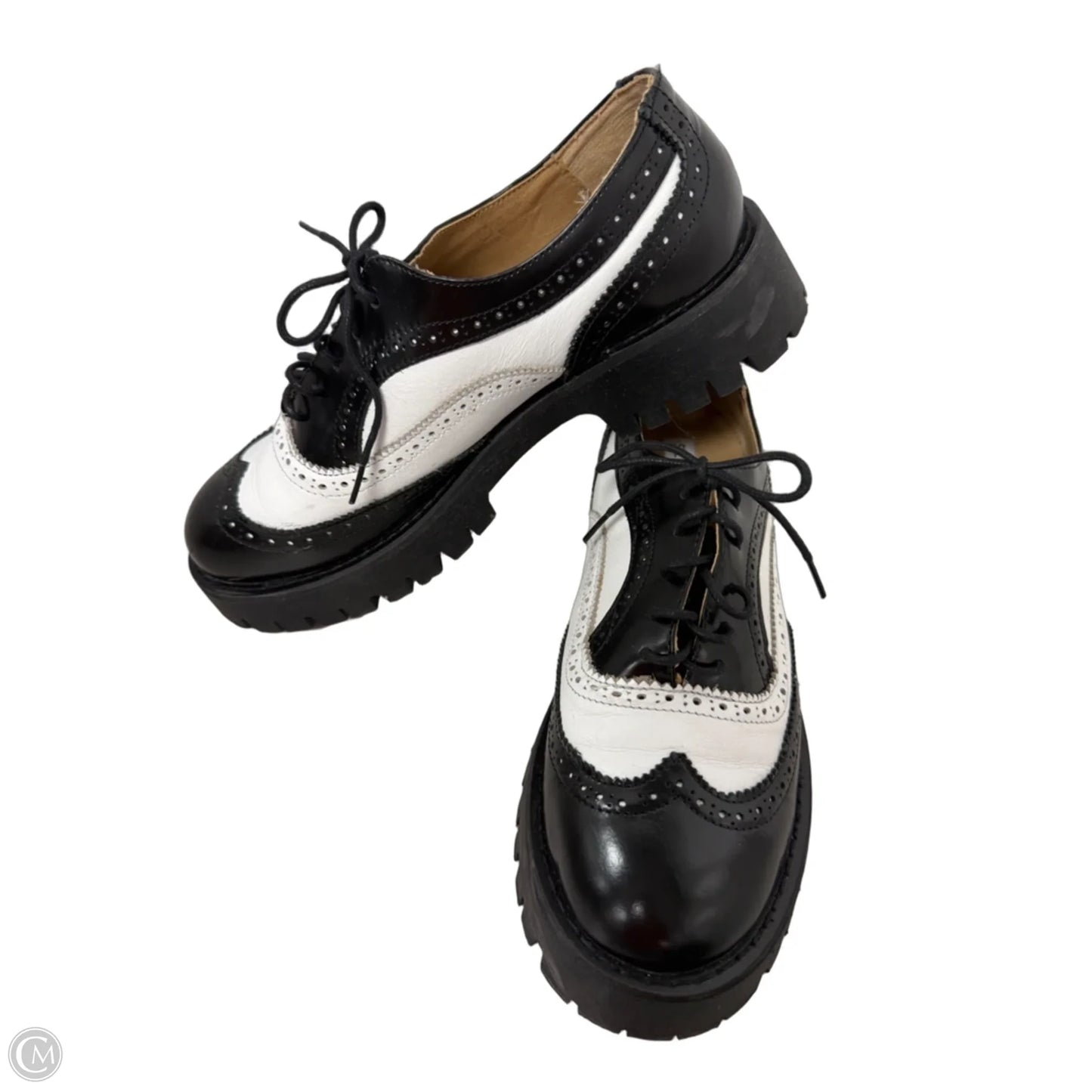 Shoes Heels Block By Steve Madden In Black & White, Size: 11
