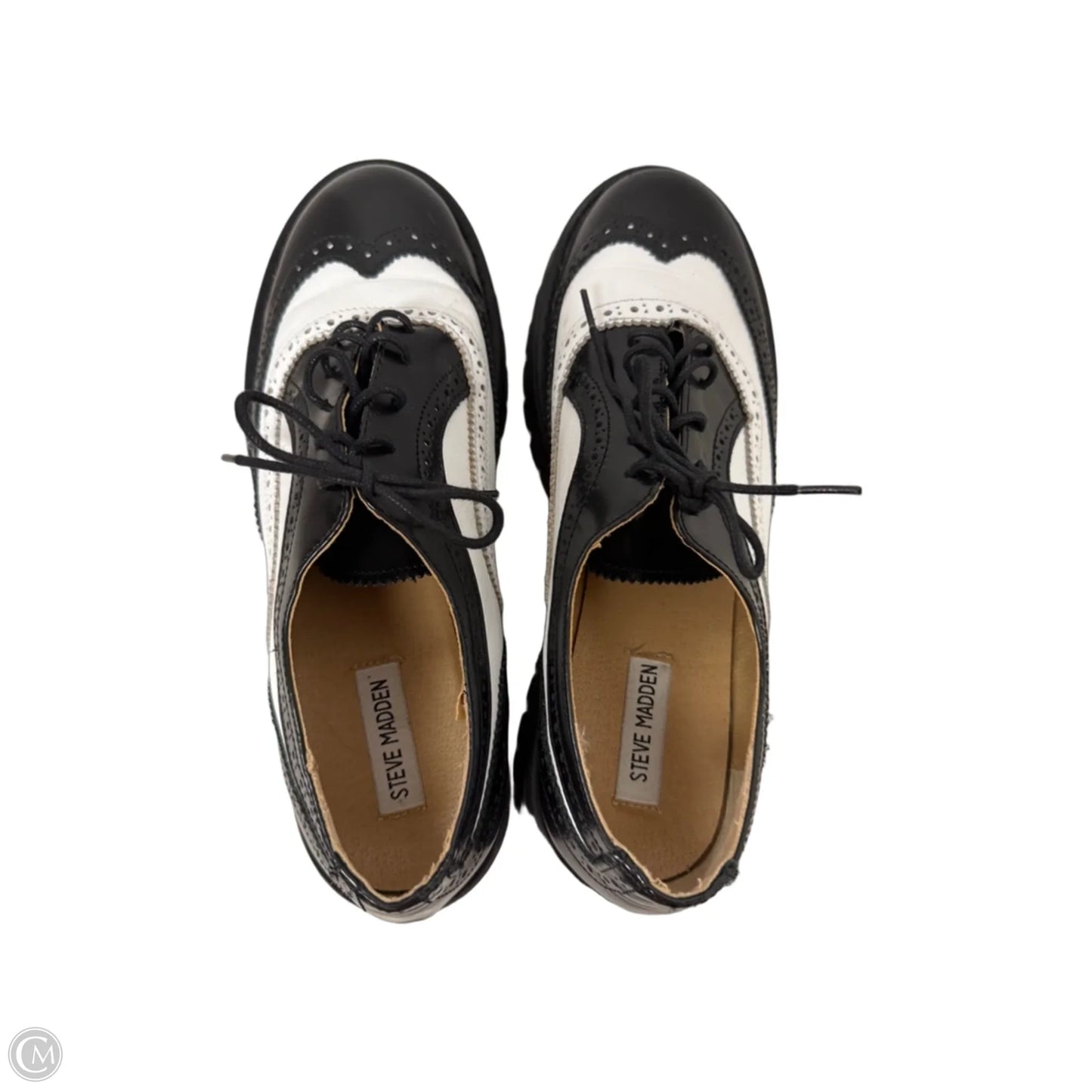 Shoes Heels Block By Steve Madden In Black & White, Size: 11
