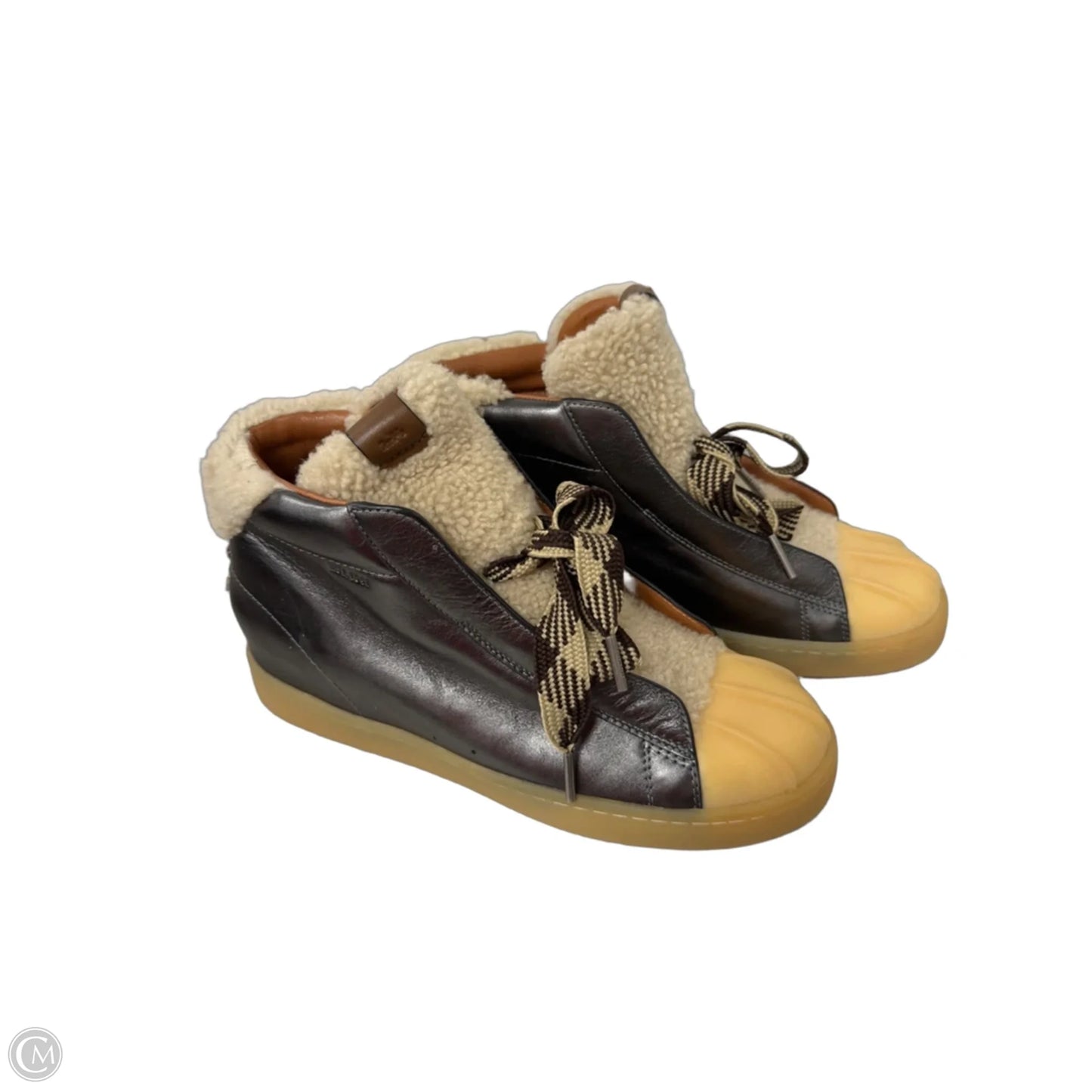 Boots Designer By Coach In Cream & Grey, Size: 11