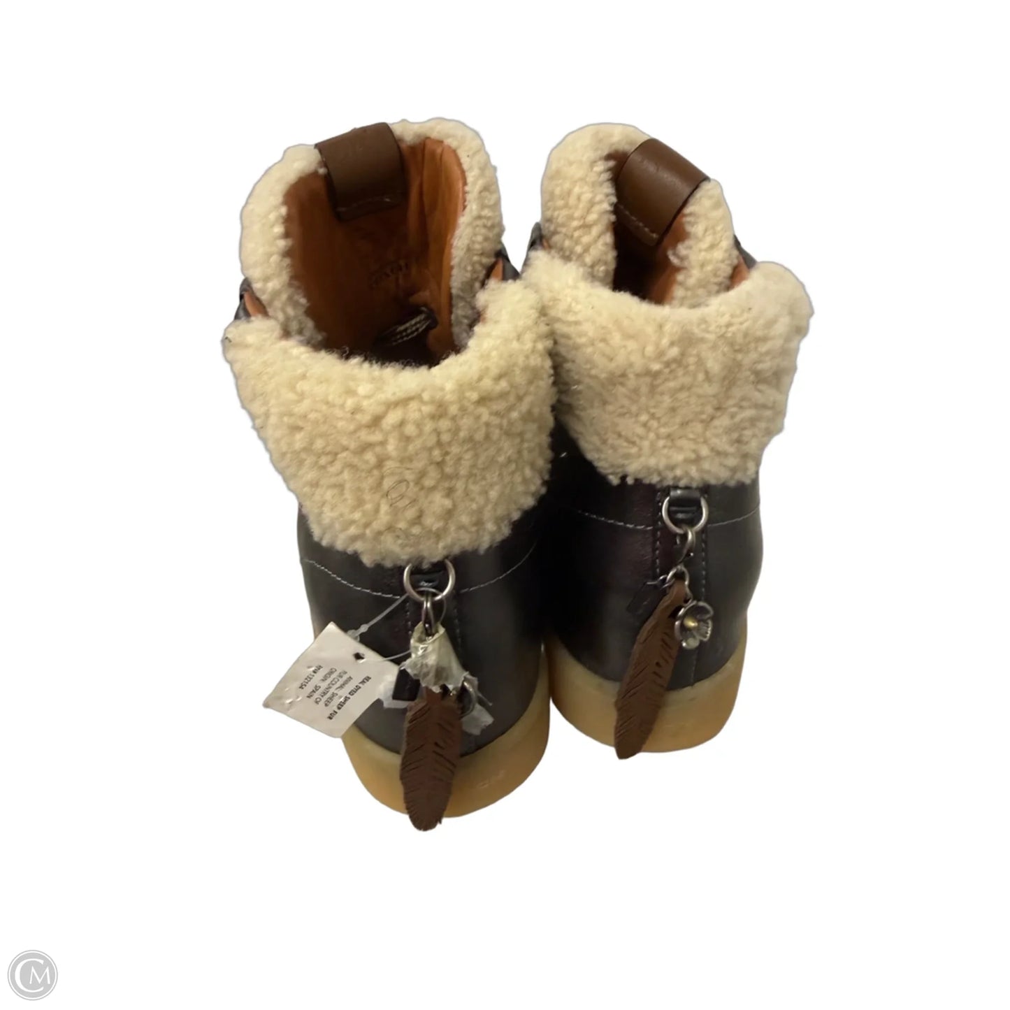 Boots Designer By Coach In Cream & Grey, Size: 11