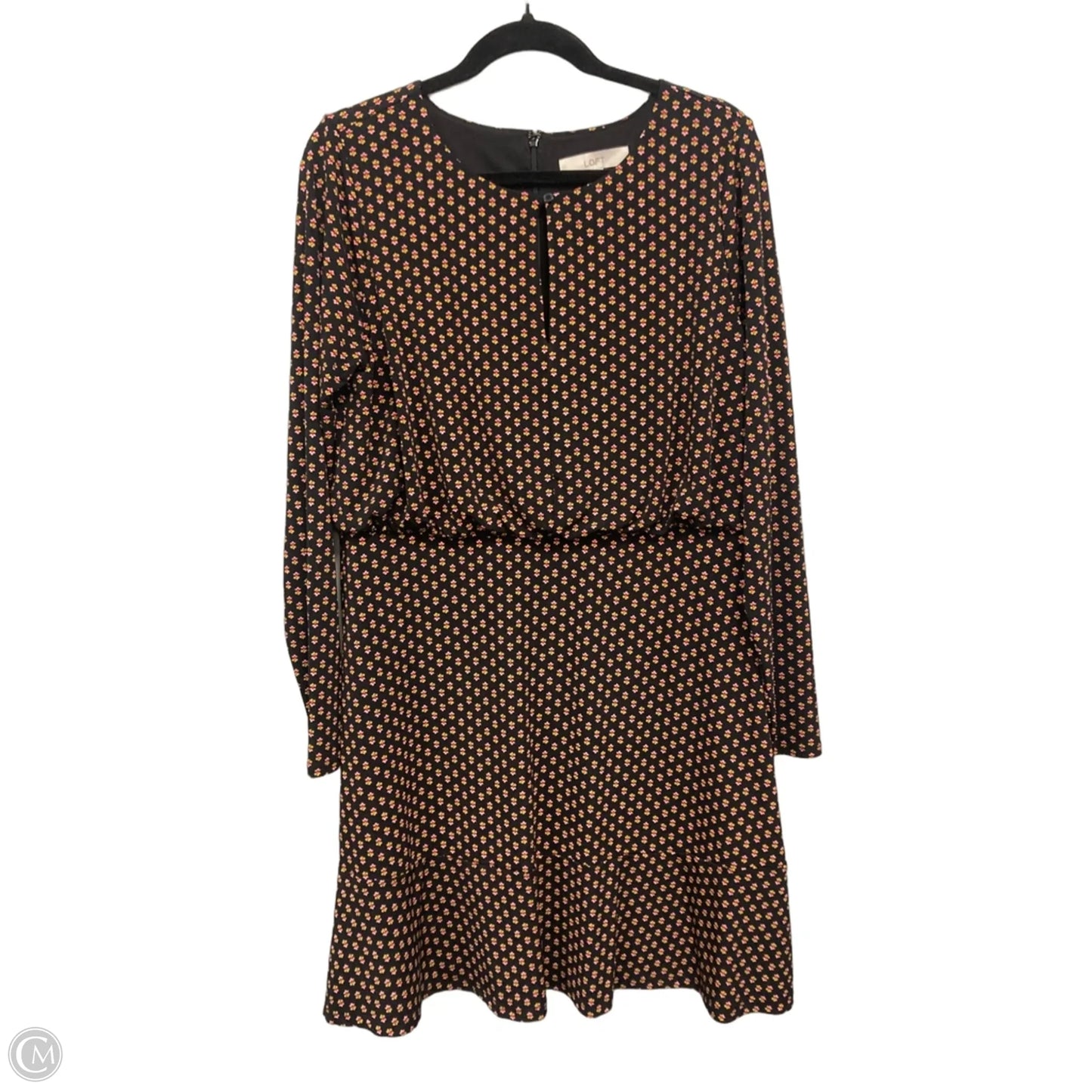 Dress Casual Short By Loft In Black & Pink, Size: 12