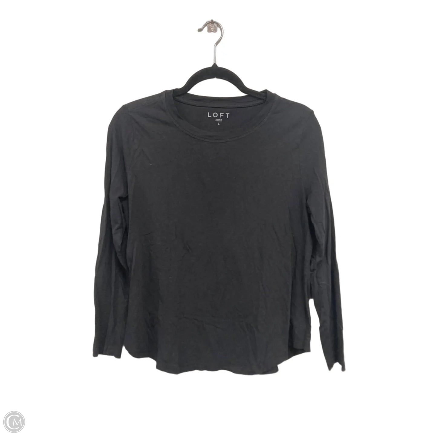 Top Long Sleeve Basic By Loft In Black, Size: L