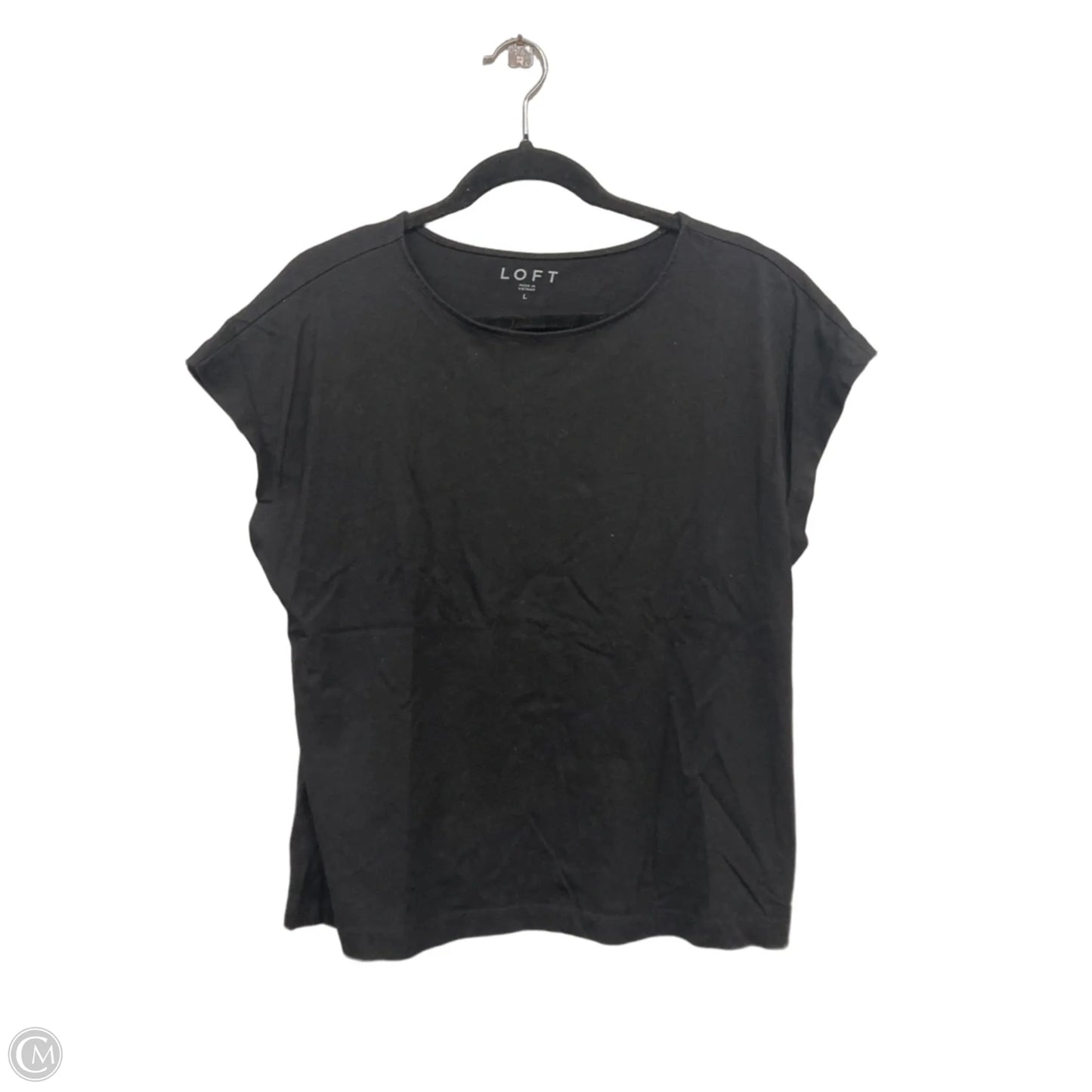 Top Short Sleeve Basic By Loft In Black, Size: L