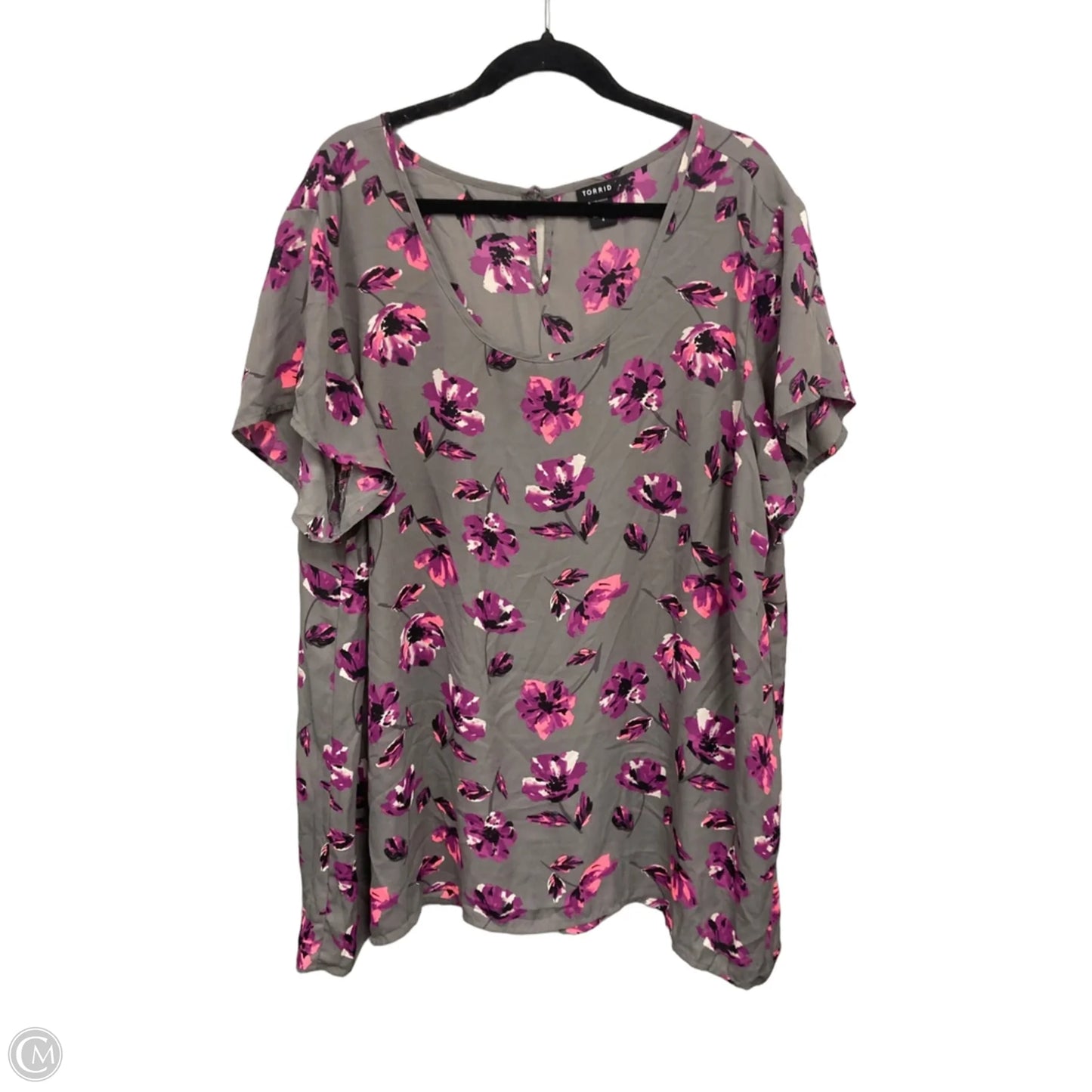 Top Short Sleeve By Torrid In Grey & Purple, Size: 4x