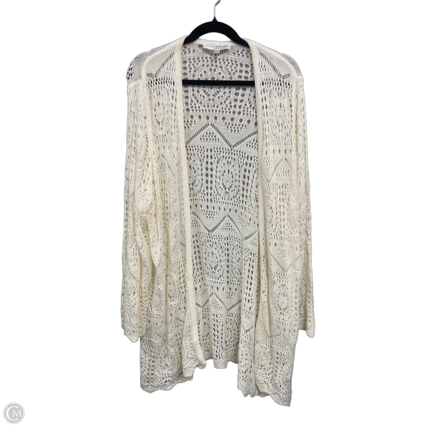 Cardigan By Chelsea And Theodore In Cream, Size: 3x