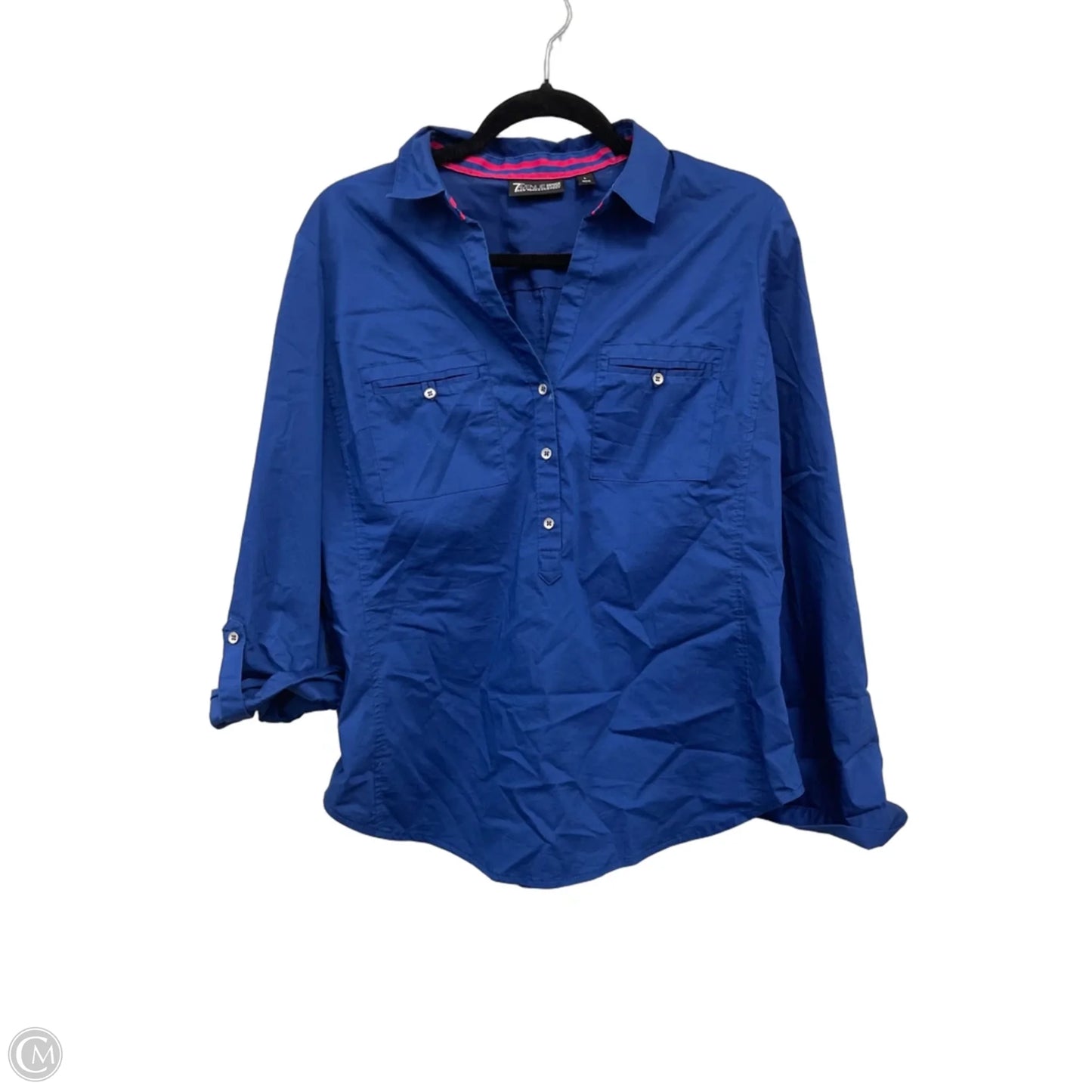 Top Long Sleeve By New York And Co In Blue & Pink, Size: L