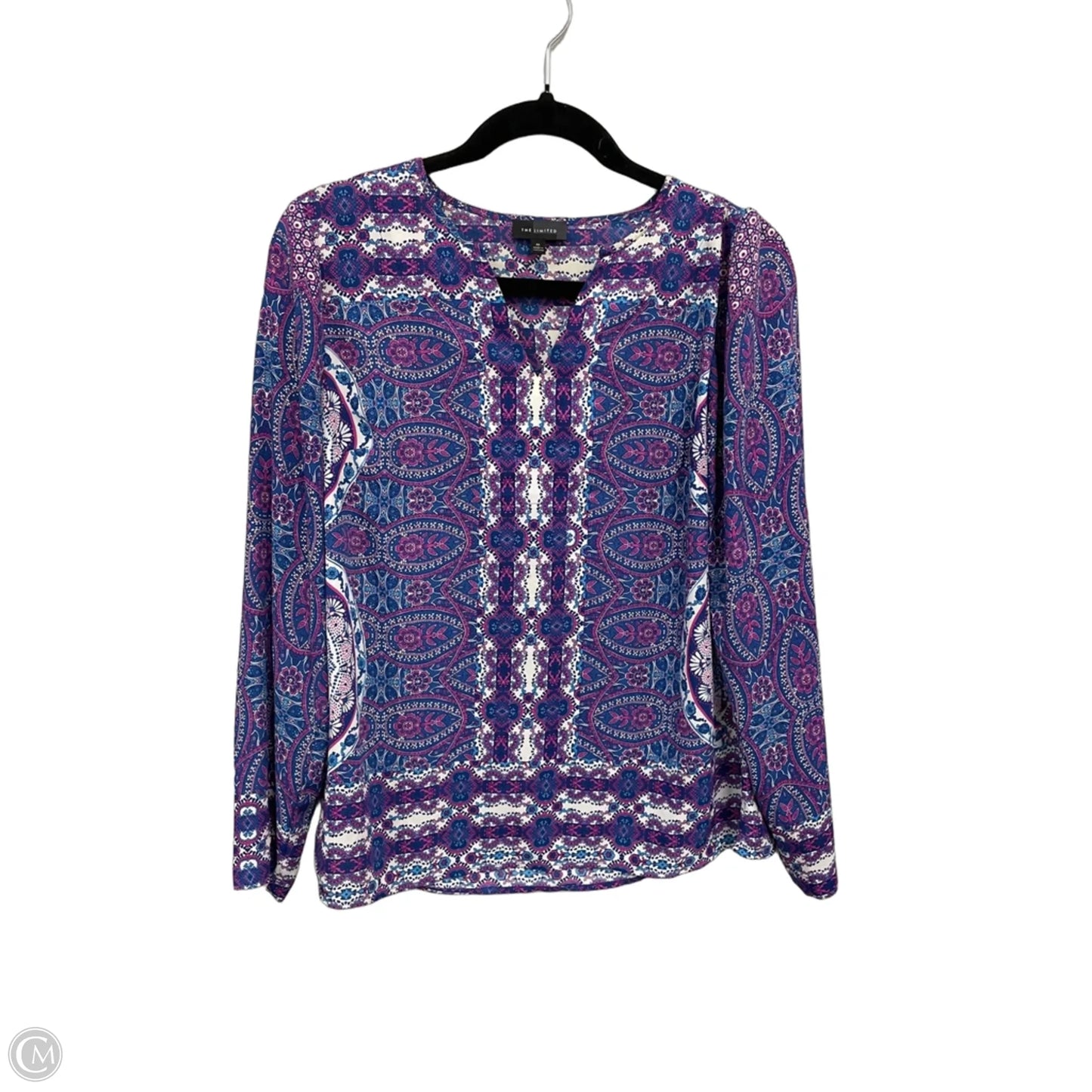 Tunic Long Sleeve By Limited In Blue & Pink, Size: M