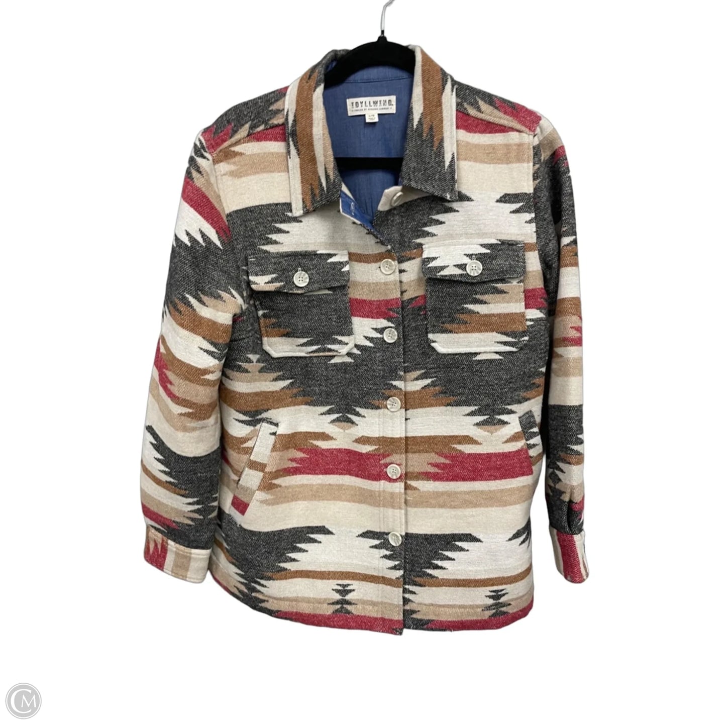 Jacket Shirt By Idyllwind In Black & Tan, Size: L