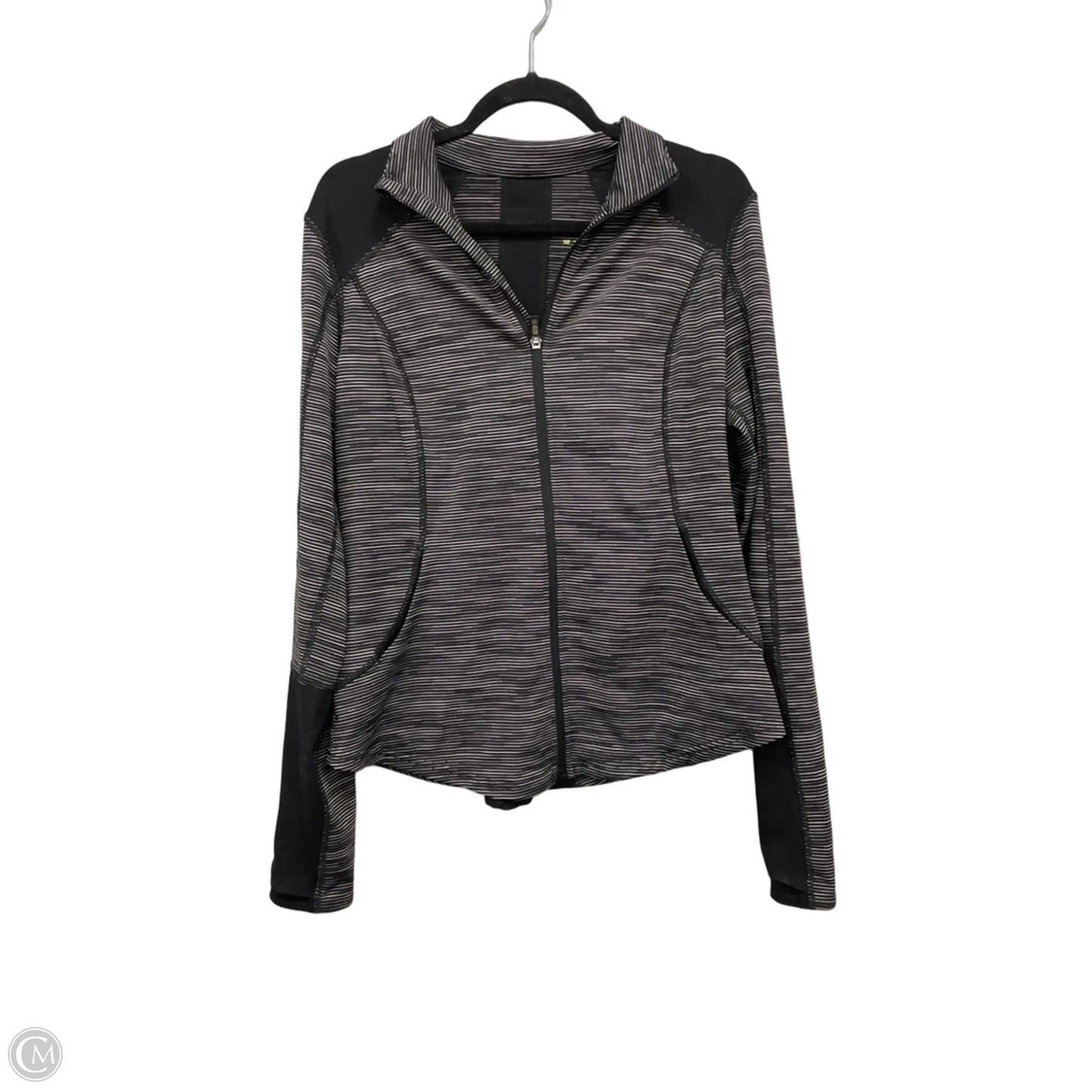 Athletic Jacket By Tek Gear In Black & White, Size: M