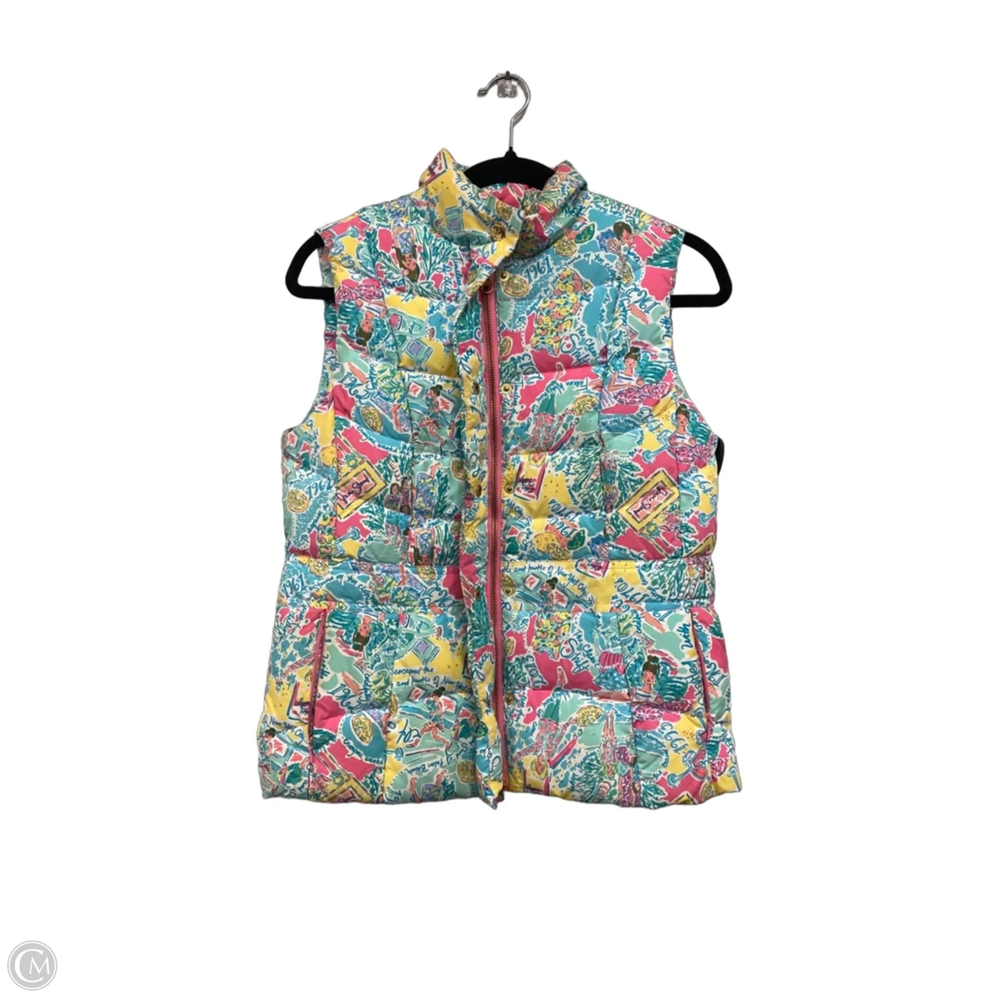 Vest Designer By Lilly Pulitzer In Green & Pink, Size: M