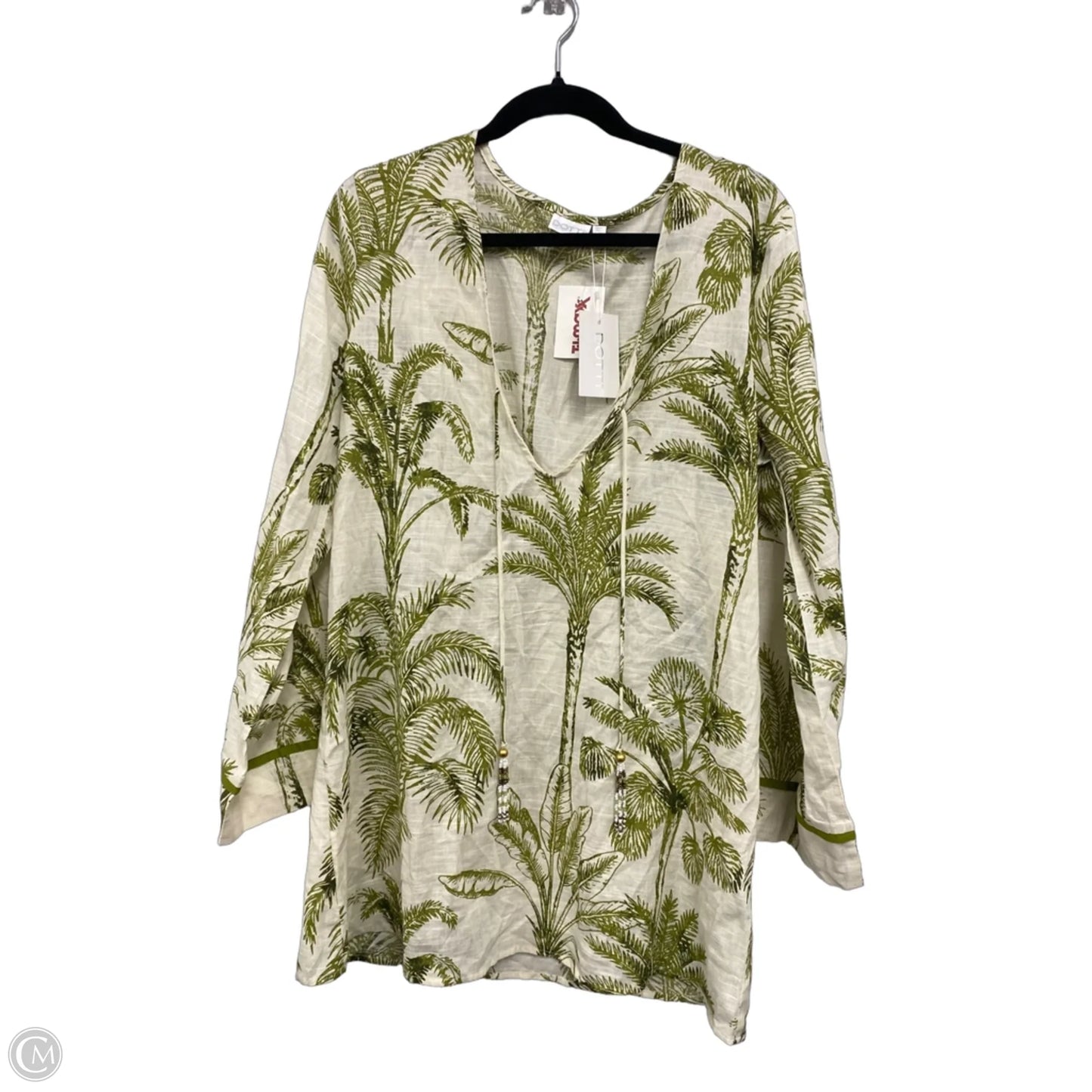 Swimwear Cover-up By Dotti In Cream & Green, Size: M