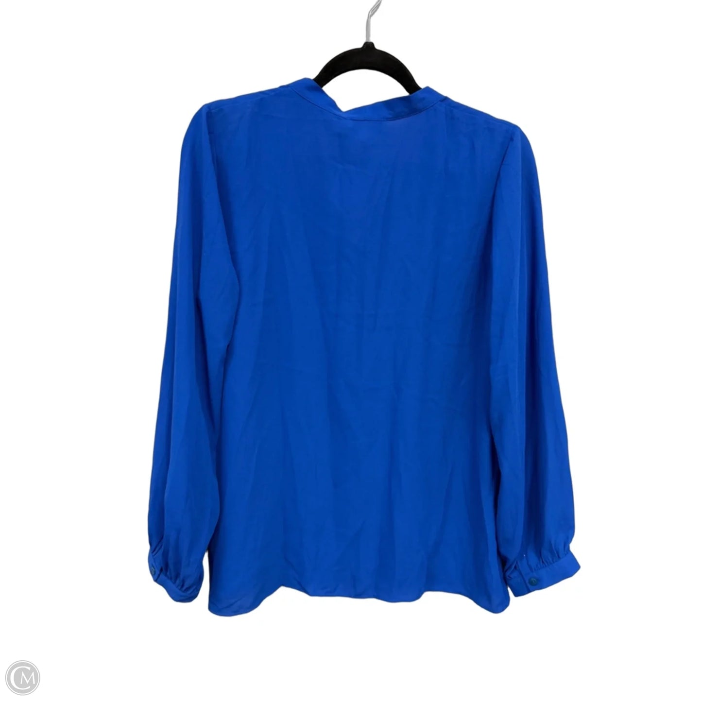 Blouse Long Sleeve By Adrienne Vittadini In Blue, Size: M