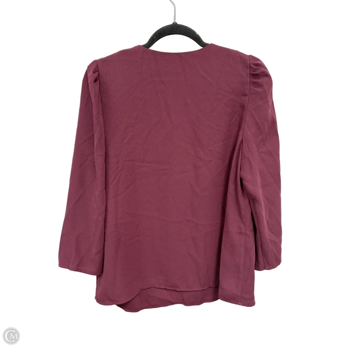 Blouse Long Sleeve By Halogen In Maroon, Size: M