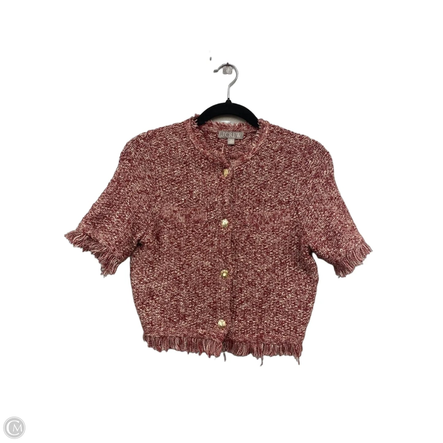 Sweater Short Sleeve By J. Crew In Cream & Red, Size: Xs