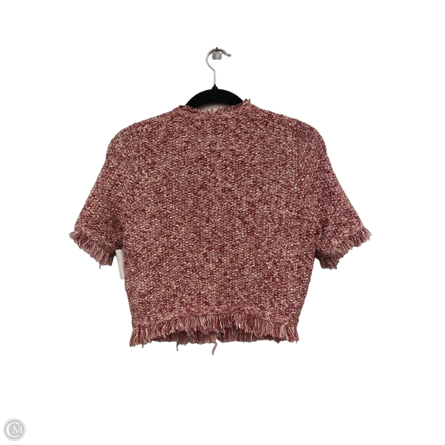 Sweater Short Sleeve By J. Crew In Cream & Red, Size: Xs