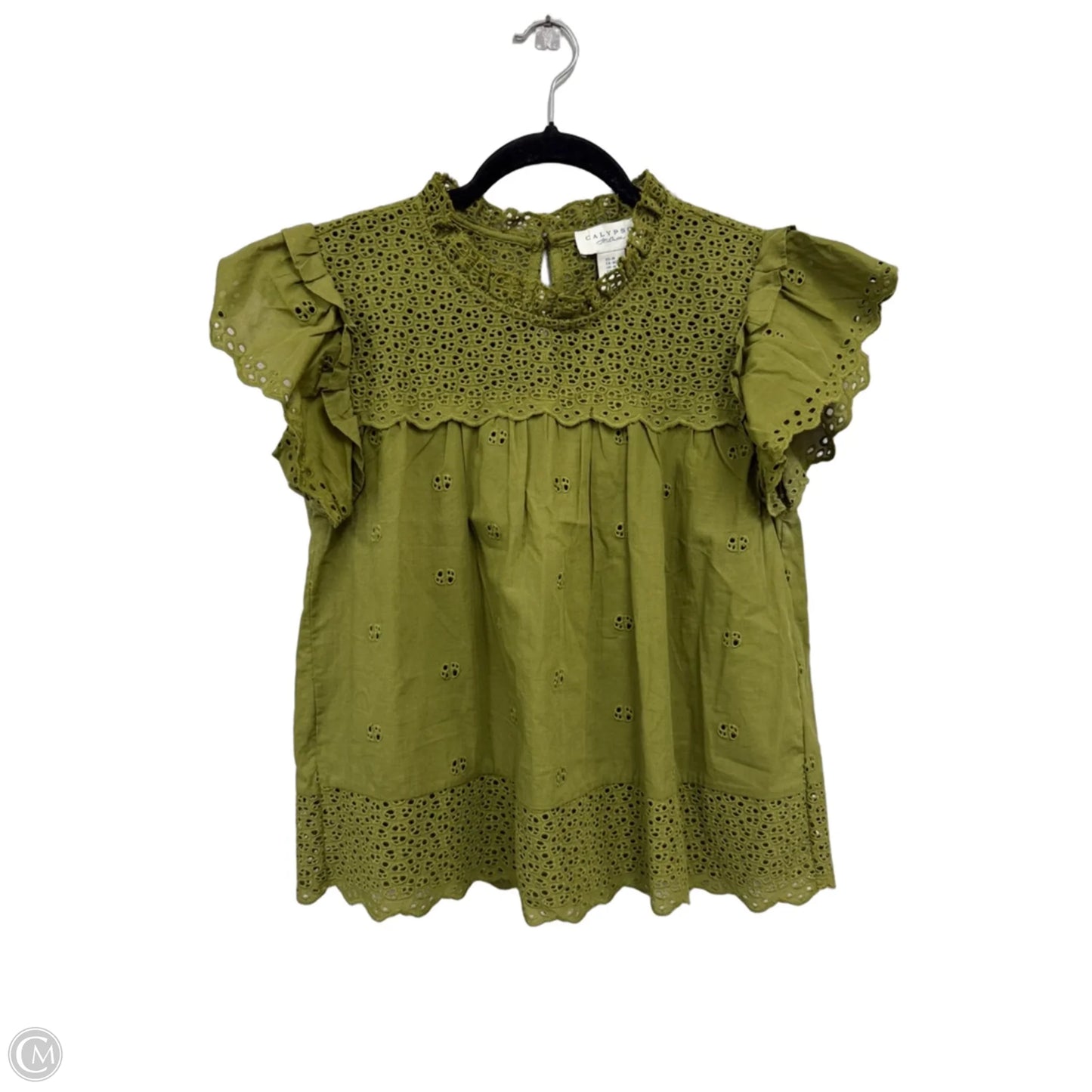 Top Short Sleeve By Calypso St Barth In Green, Size: M
