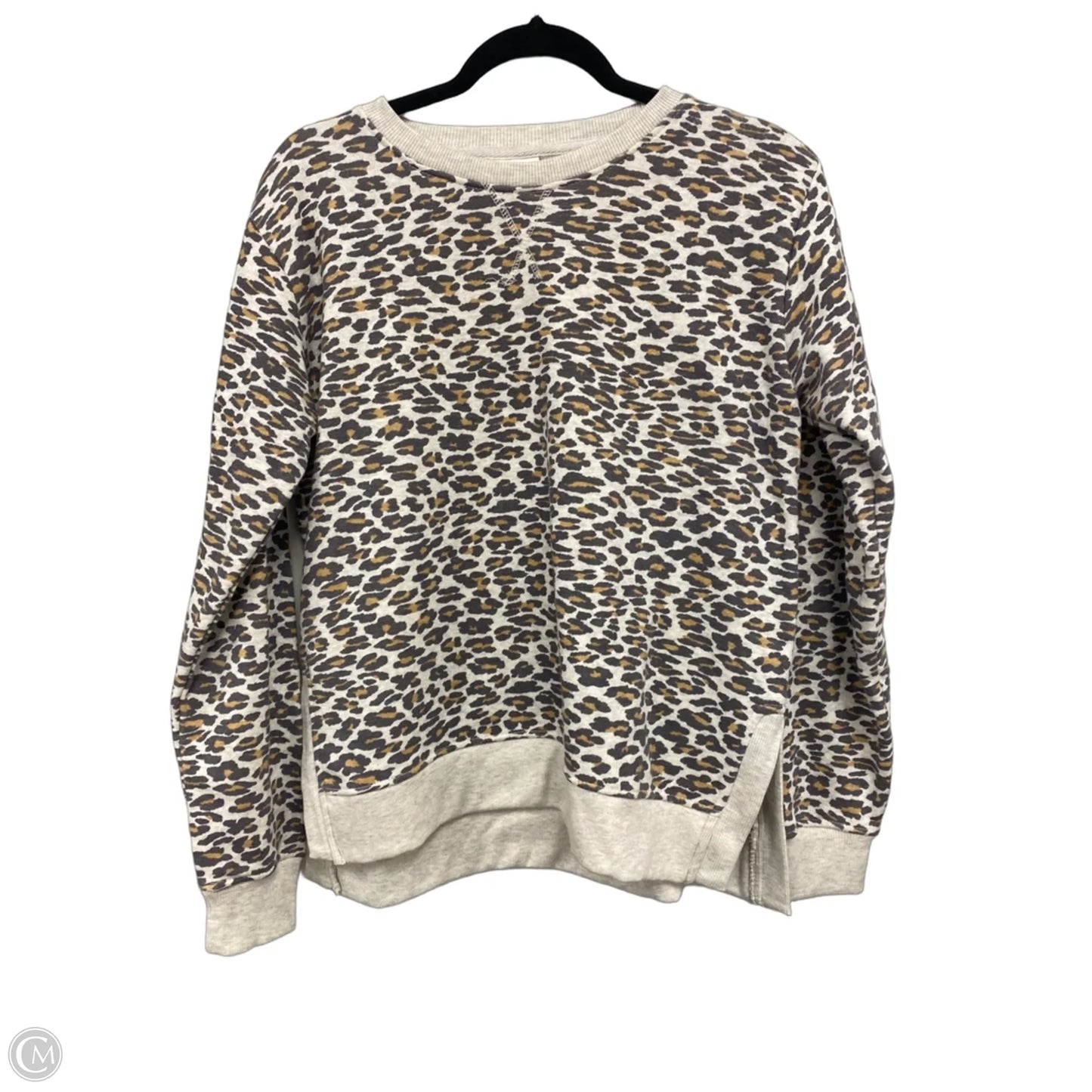 Sweatshirt Crewneck By Clothes Mentor In Grey & Tan, Size: M