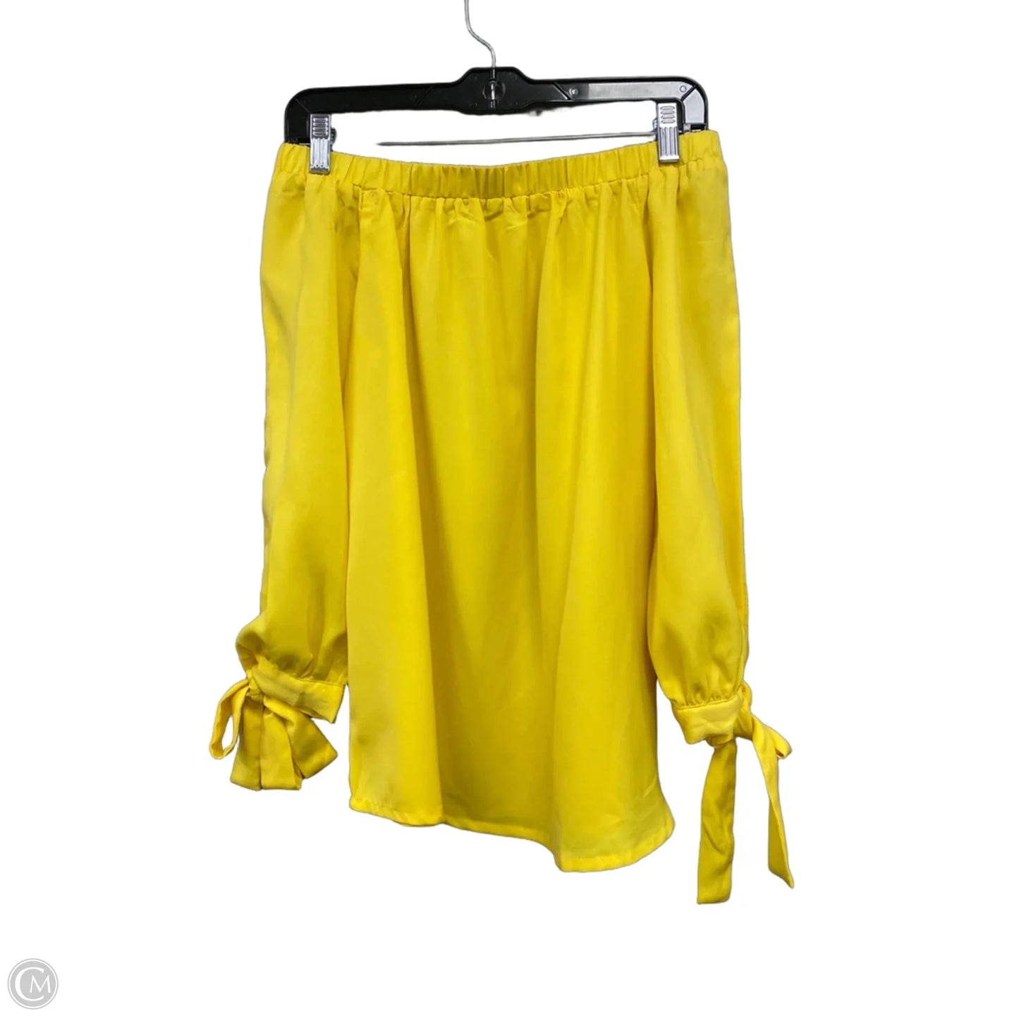 Top 3/4 Sleeve By Shein In Yellow, Size: S