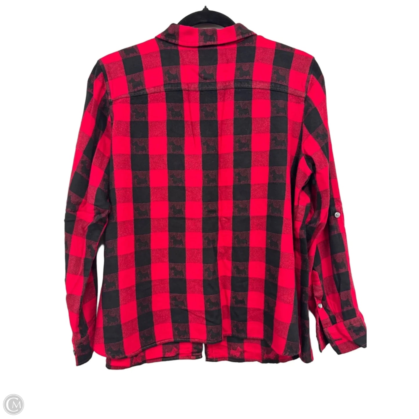 Top Long Sleeve By Talbots In Black & Red, Size: 1x