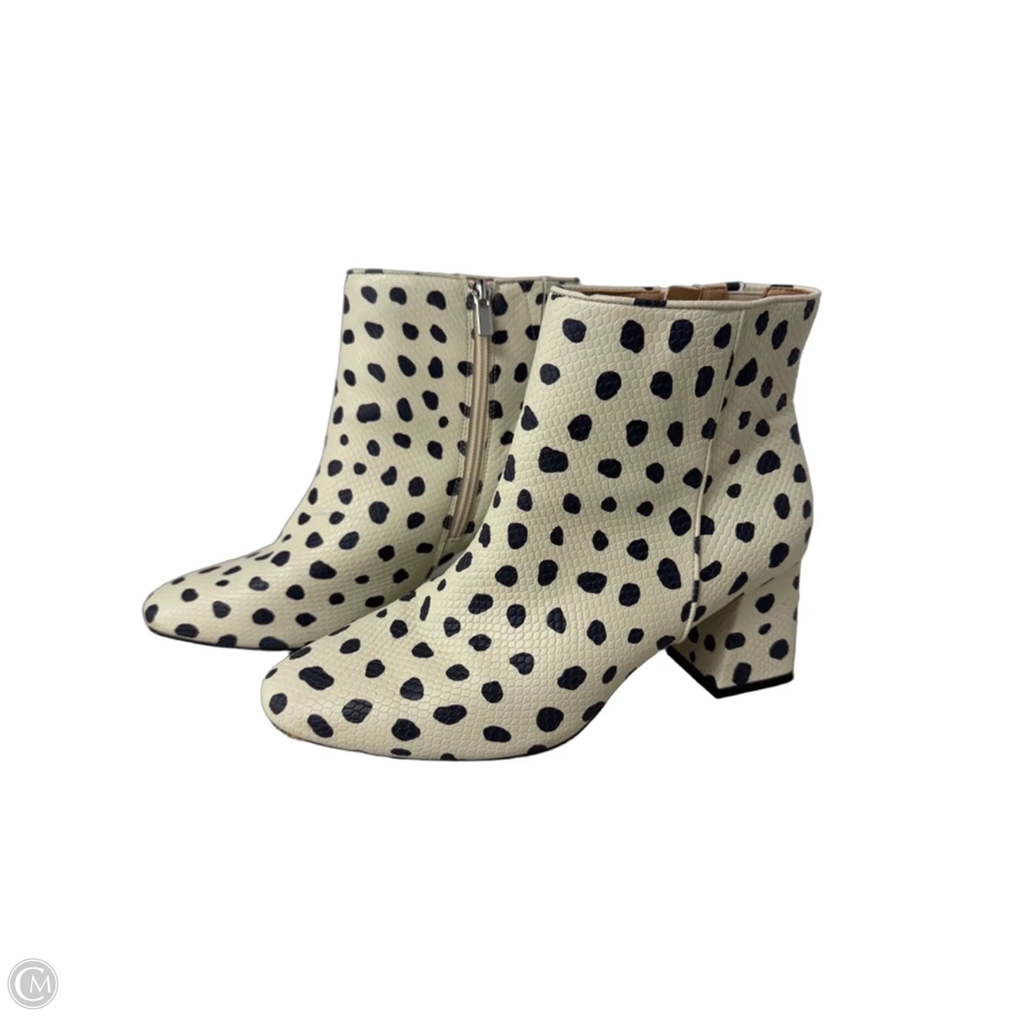 Boots Ankle Heels By Eloquii In Black & Cream, Size: 8
