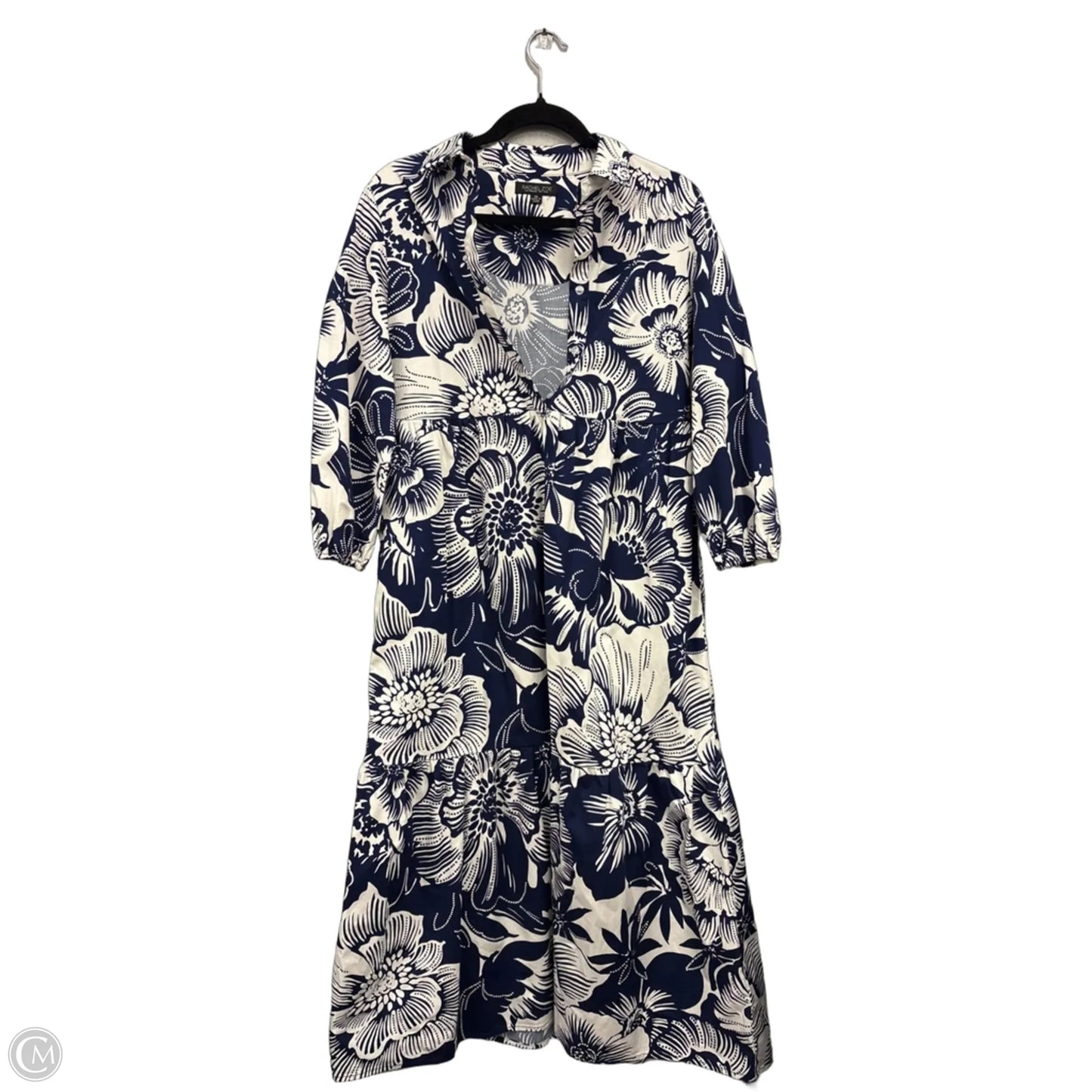 Dress Casual Midi By Rachel Zoe In Blue & Cream, Size: Xs