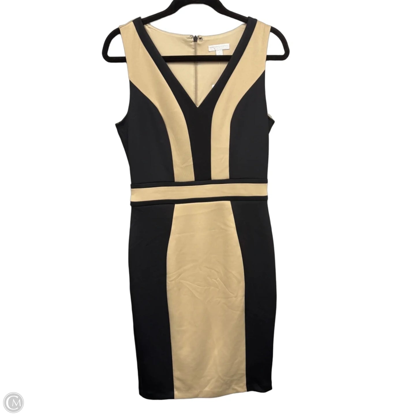 Dress Casual Midi By New York And Co In Black & Tan, Size: M