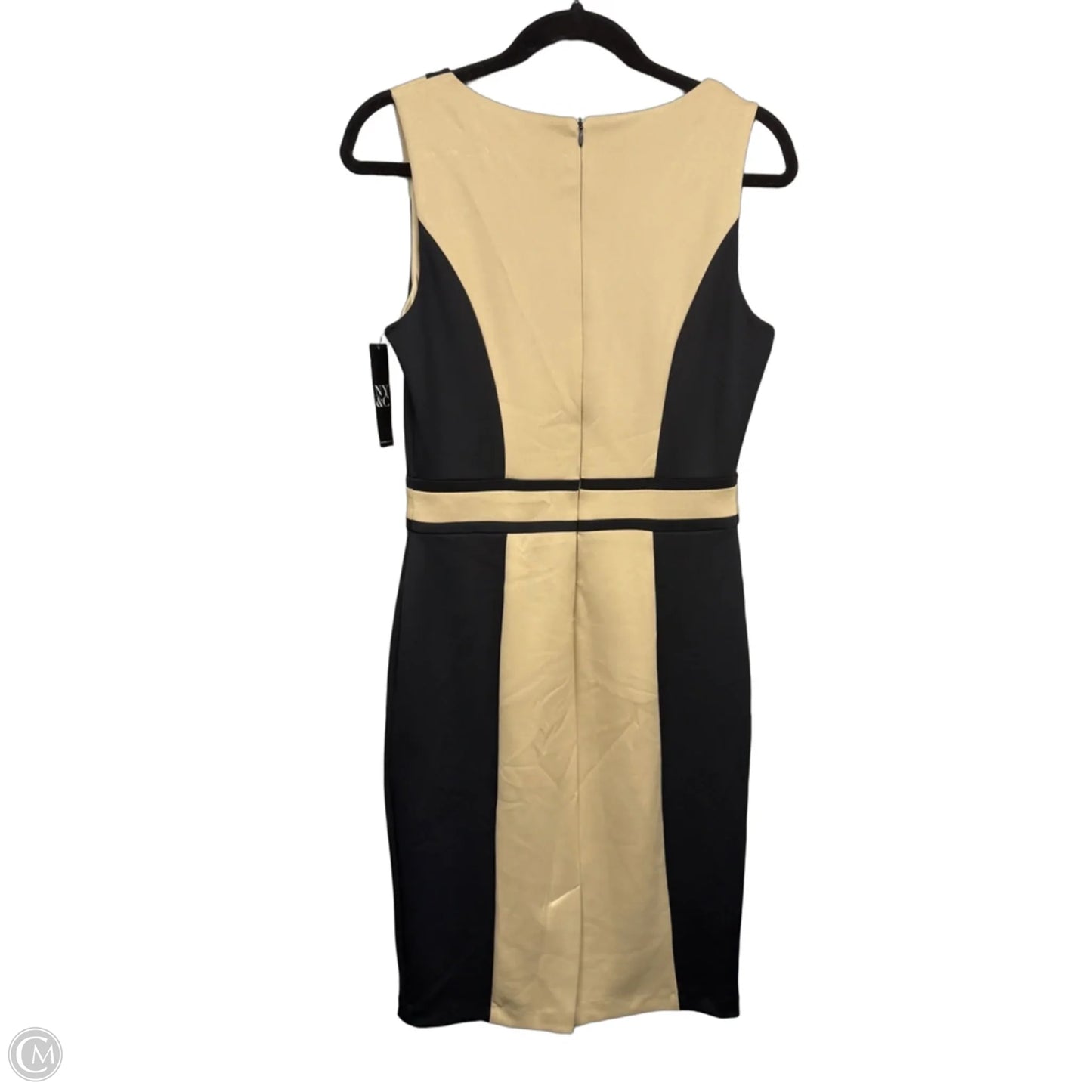 Dress Casual Midi By New York And Co In Black & Tan, Size: M