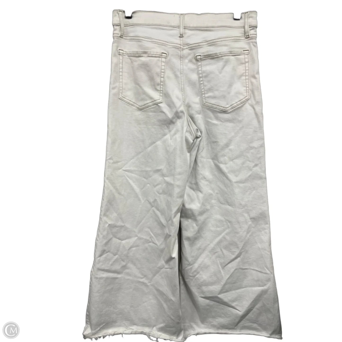 Jeans Wide Leg By Frame In White, Size: 10