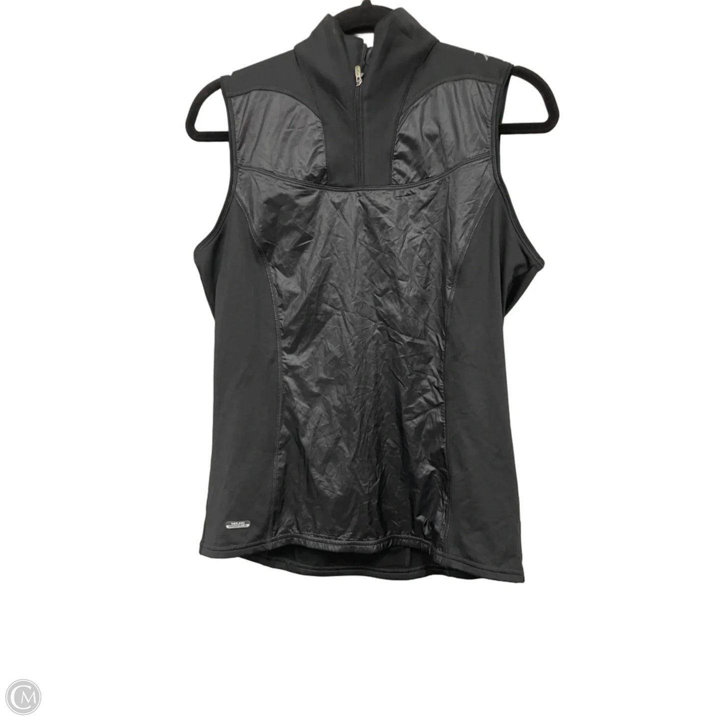 Athletic Top Short Sleeve By Mizuno In Black, Size: S
