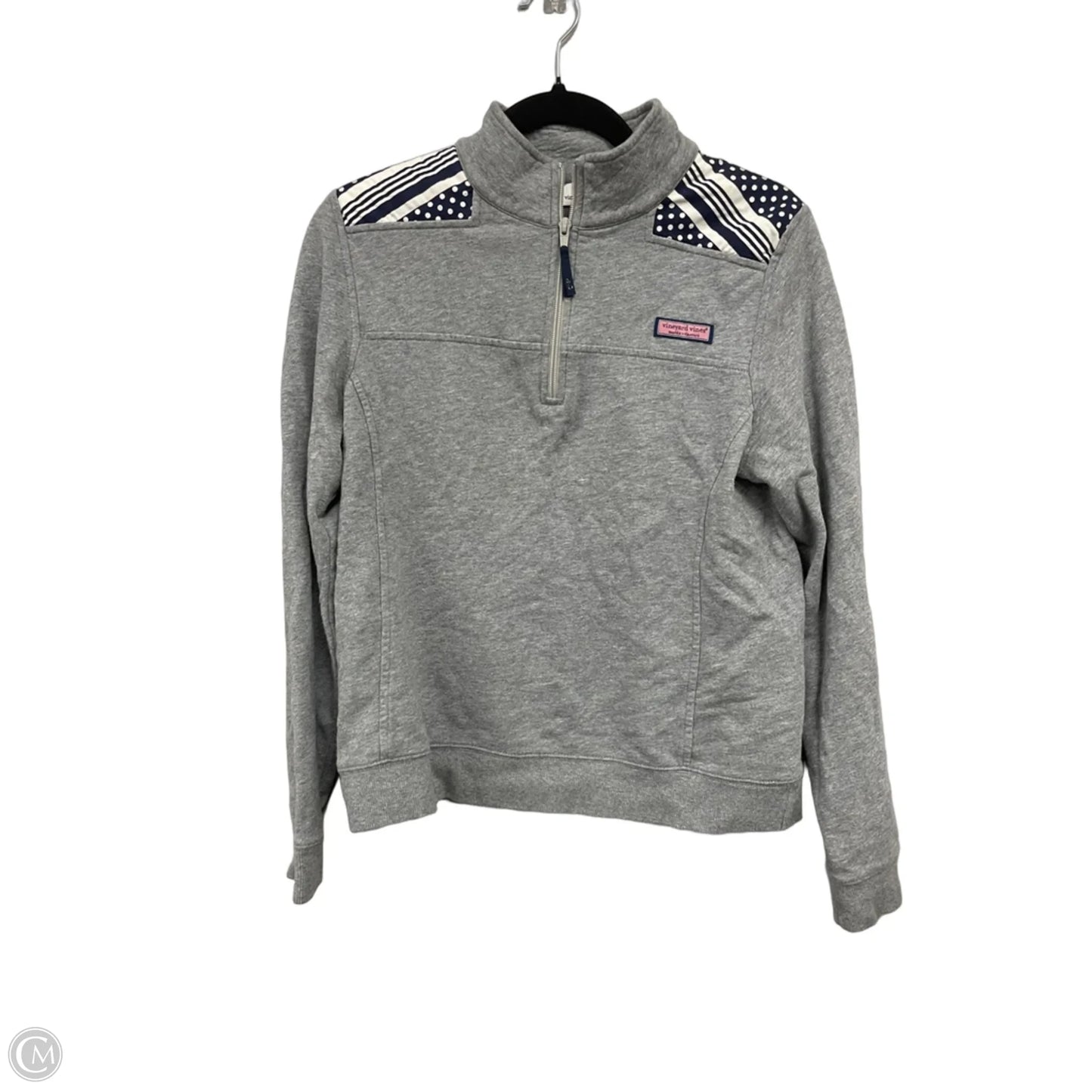 Sweatshirt Collar By Vineyard Vines In Grey, Size: M