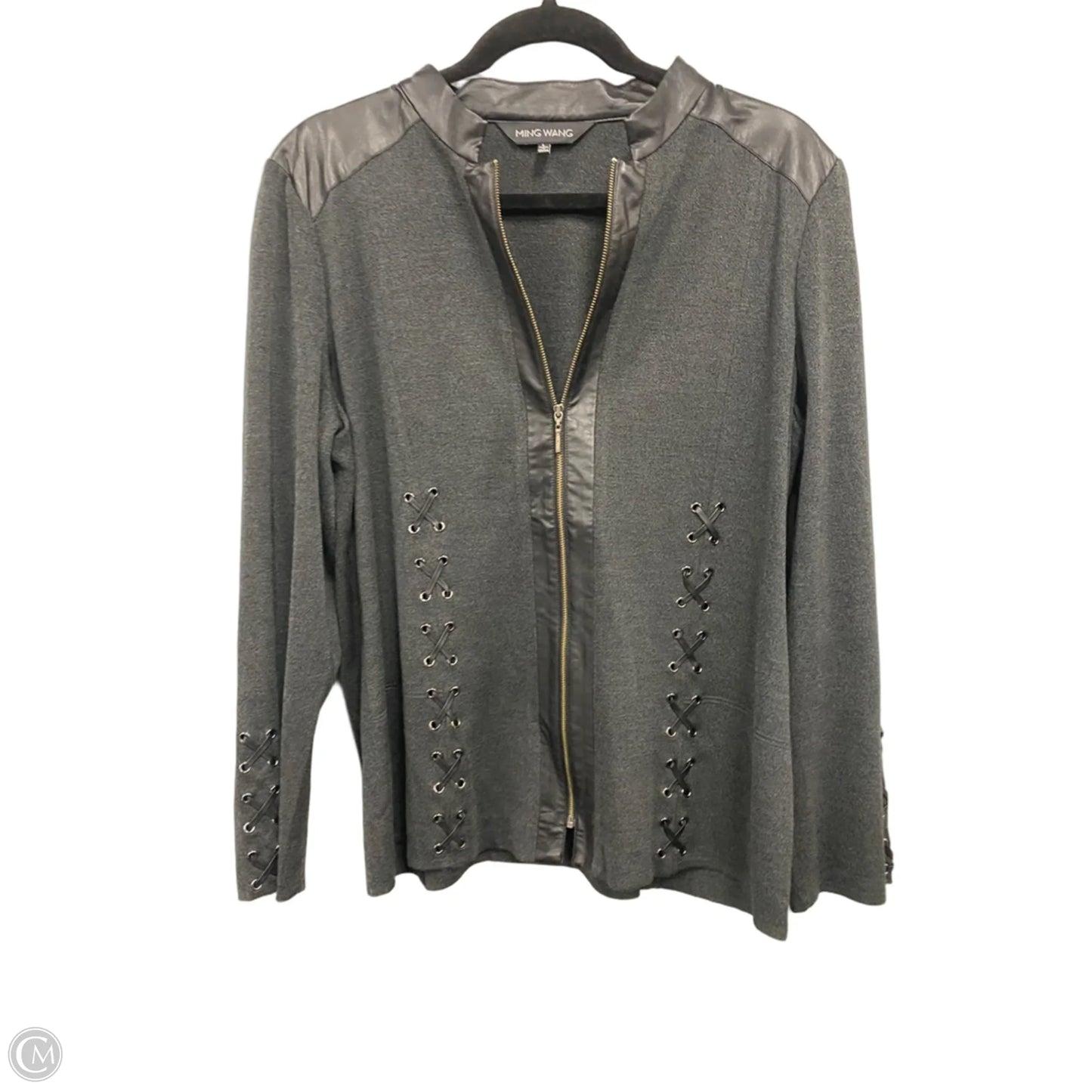 Jacket Other By Ming Wang In Black & Grey, Size: L