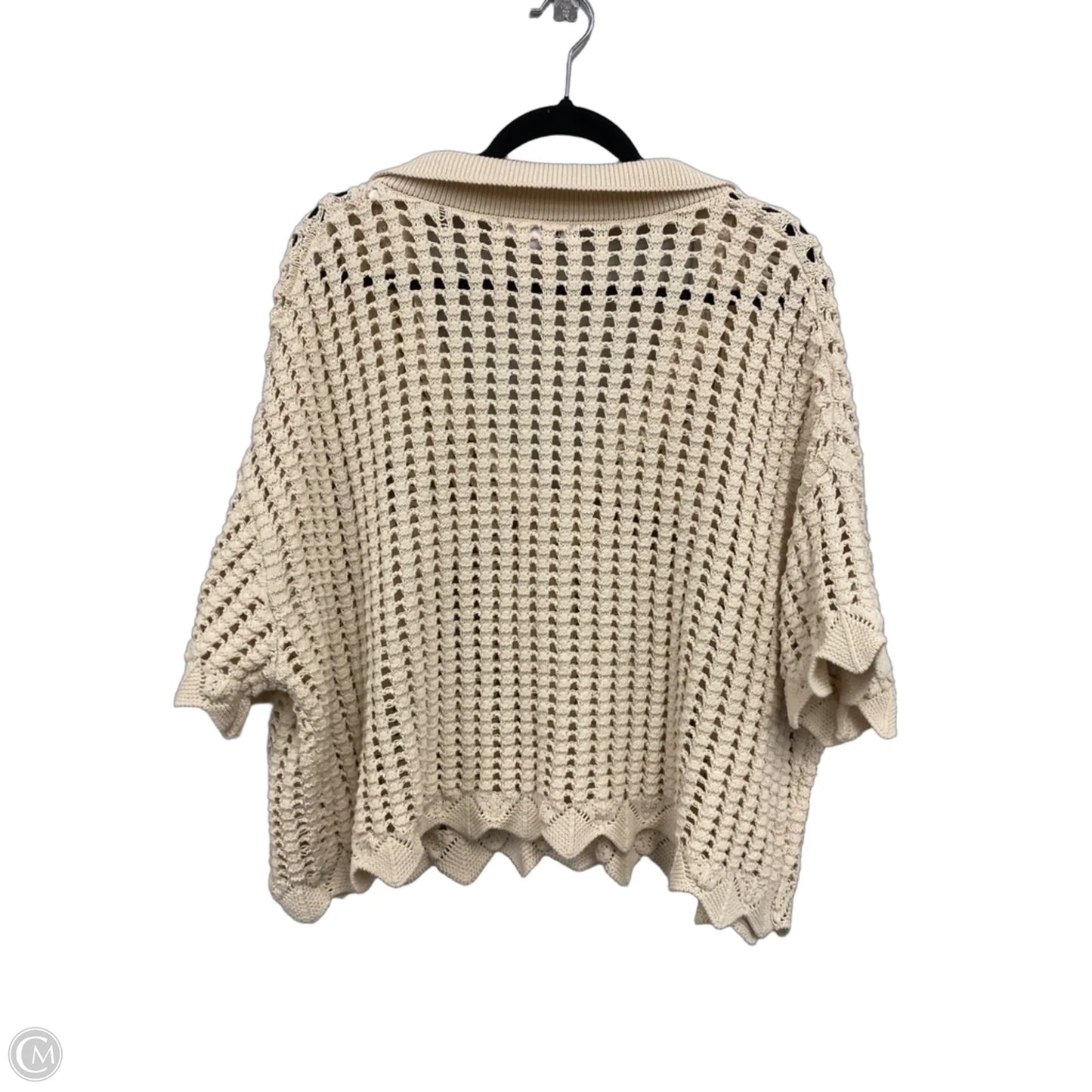Sweater Short Sleeve By Dr2 In Tan, Size: L