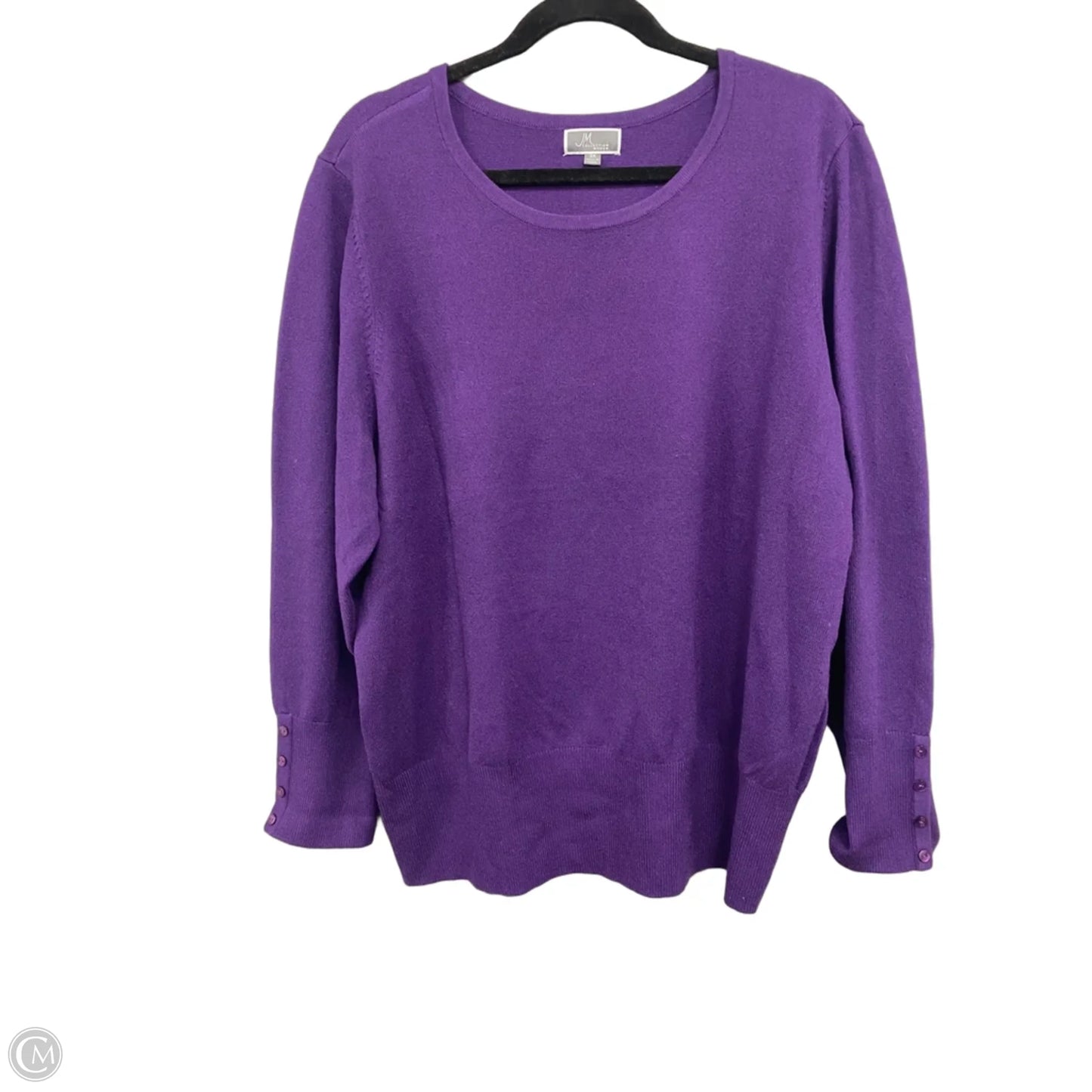 Sweater By Jm Collections In Purple, Size: 3x